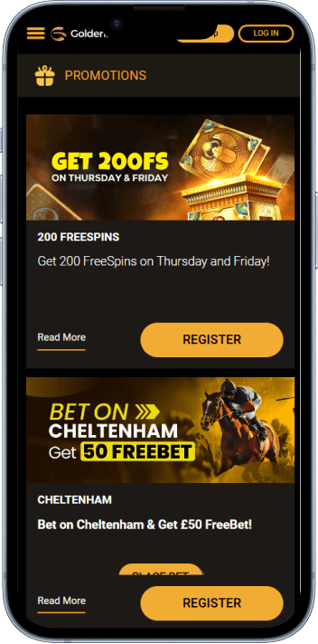 GoldenBet Casino welcome bonus and promotions page