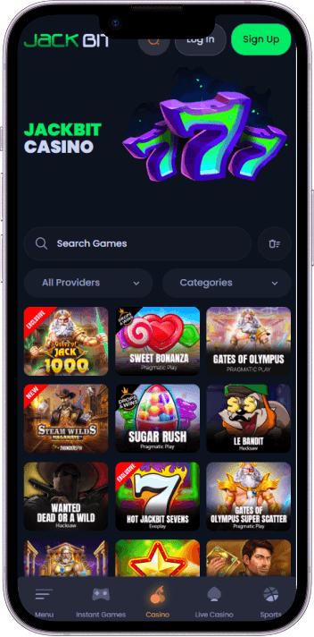 Jackbit Casino game selection and lobby overview