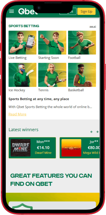 Qbet Casino mobile casino experience on smartphone