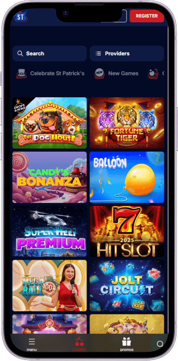 SpinTexas Casino game selection and lobby overview