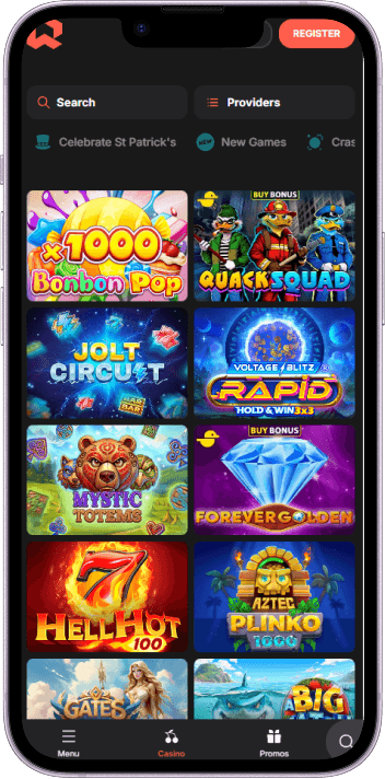Wettson Casino game selection and lobby overview